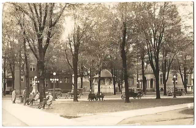 Coldwater Michigan MICH MI (Branch County) City Park & Early Autos RPPC 1930