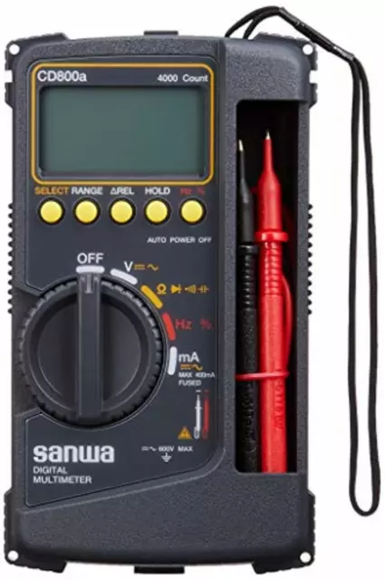SANWA CD800A Digital Multi Meter Mit Schutzhülle 600V 0.4A 40MOhm F/S Neu