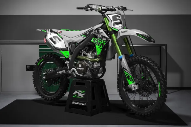 Rebound mx graphics kit to fit kawasaki KX KXF 65 85 125 250 450 all years green