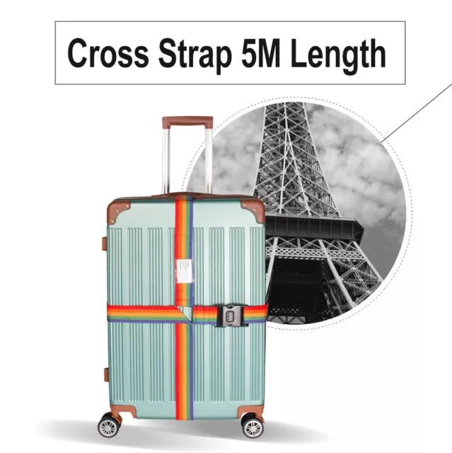 Luggage Strap Code Password Travel Suitcase Secure Lock Safe Nylon Packing Belt 3