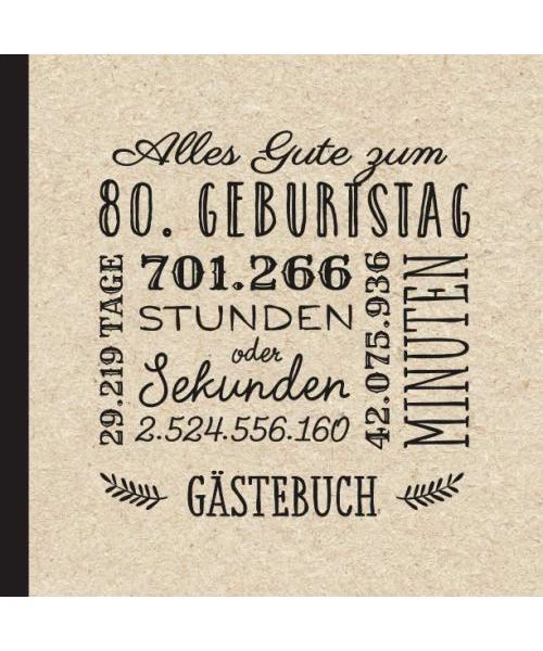 ALLES GUTE ZUM 80. Geburtstag Vintage Gästebuch zum 80.Geburtstag für