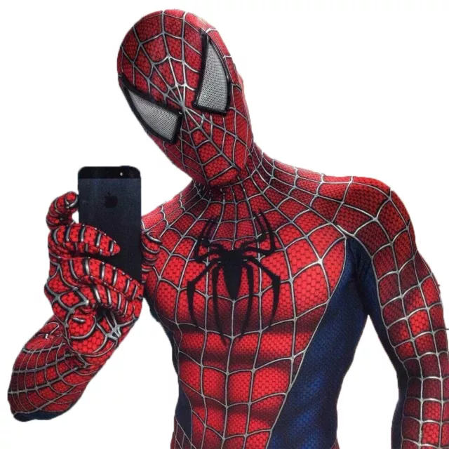 Costume Spiderman professionale per adulti da uomo con maschera unita spider man