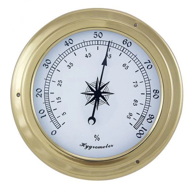 Hygrometer, Maritimes Schiffsthygrometer im Messing Gehäuse Ø 14,5 cm Hygrometer, Maritimes Schiffsthygrometer im Messing Gehäuse Ø 14,5 cm