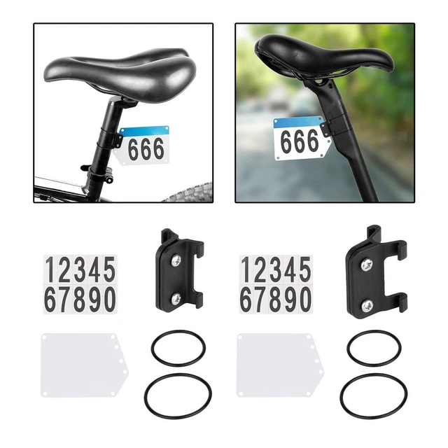 Racing Number Plate Holder with Bands Seatpost Bracket PP Parts Race Cards