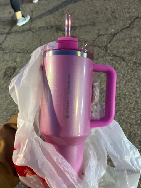 Stanley X Starbucks Berry Pink Glitter Tumbler 40 Oz  New 2024, FREE  Shipping Limited Edition Glitter Stanley Cup