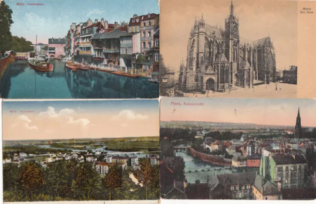 Lot 4 cartes postales anciennes METZ légende en allemand deutsch 3