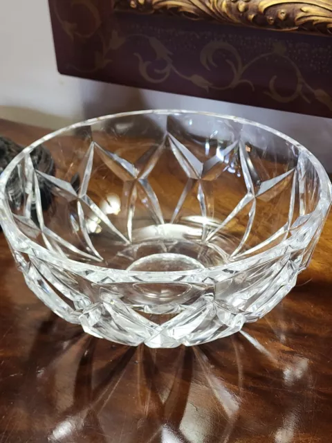 Signed Vintage Rio Val St Lambert Lead Crystal Bowl 8.25" Made in Belgium
