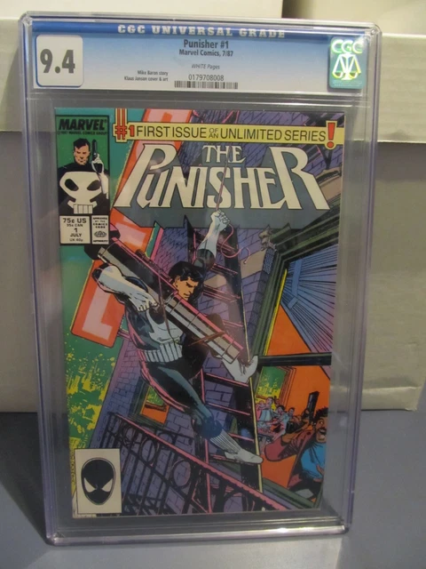 PUNISHER #1 V.2 CGC 9.4 WP  1st ISSUE ONGOING SOLO SERIES 1987 KLAUS JANSON C/A