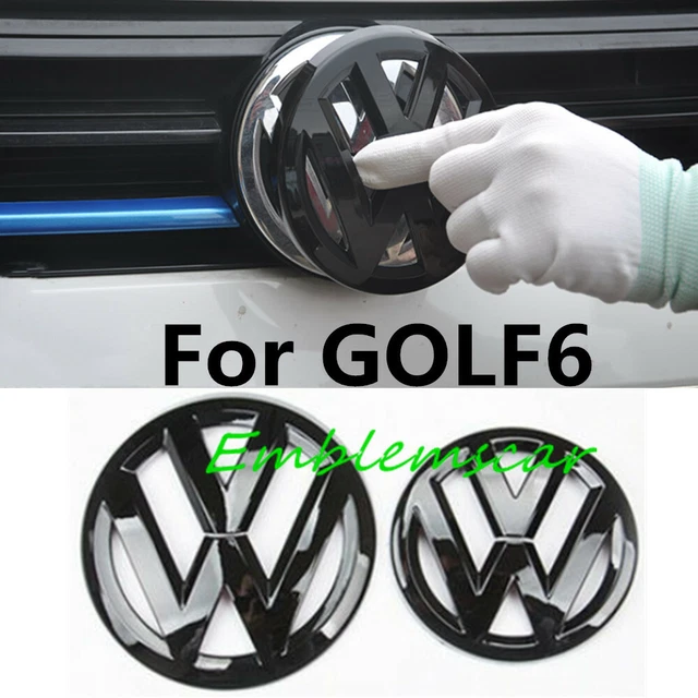 Glossy Black Front & Rear Car Emblem SET Badge For VW MK6 GOLF6 TSI TDI GTI