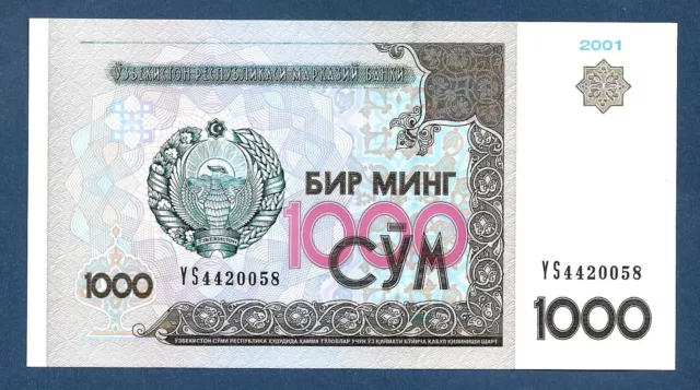 (DN) Uzbekistan 1000 Sum 2001 P-82 SC UNC