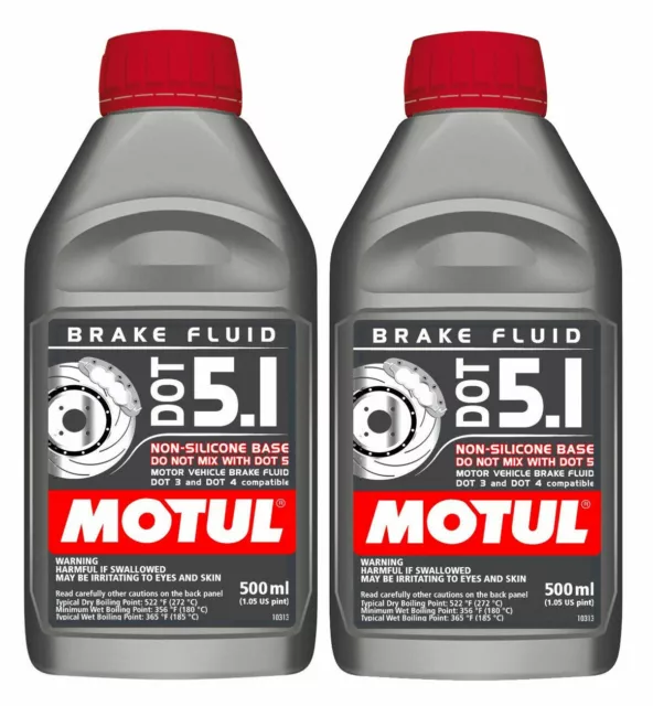 Motul DOT 5.1 3 4 Motorcyle & Car Brake Fluid Fully Synthetic (2 500mL Bottles)