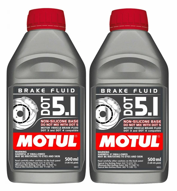 Motul DOT 5.1 3 4 Motorcyle & Car Brake Fluid Fully Synthetic (2 500mL Bottles)