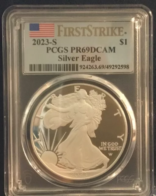 2023  S Proof Silver Eagle $1 PCGS PR69DCAM First Strike