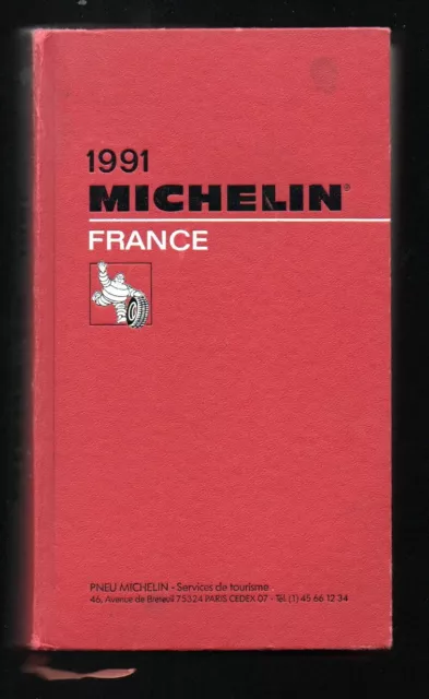 Guide Rouge Michelin France 1991 82ème Edition avec son Signet et Marque Pages