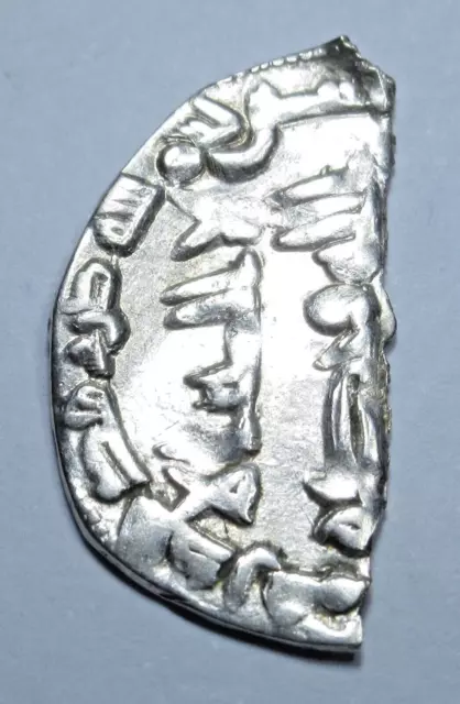 Ancient Islamic Abasid Revolution Cut Silver 1/2 Dirham 700's-900's AD Coin
