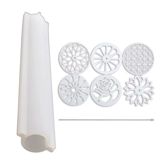 for Creative Soap Mold Tools Set 6 Style Flower Templates with Metal Rod & Tube