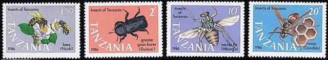 Tansania 1987 Insekten MNH Bienen, Beetles