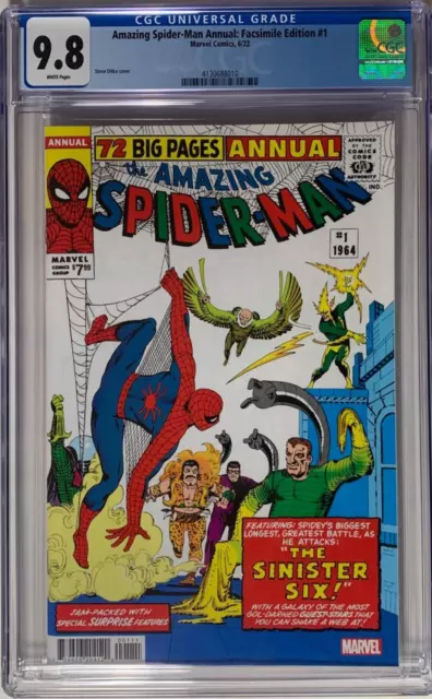 AMAZING SPIDER-MAN ANNUAL #1 FACSIMILE CGC 9.8 NM/M 1st SINISTER SIX MARVEL