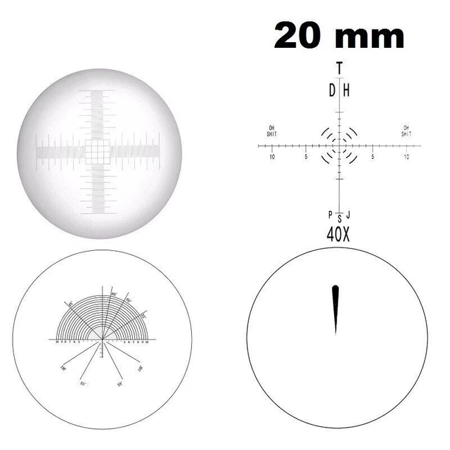 Microscope Eyepiece Micrometer Optical Glass Cross Ruler Needle Reticle Scale