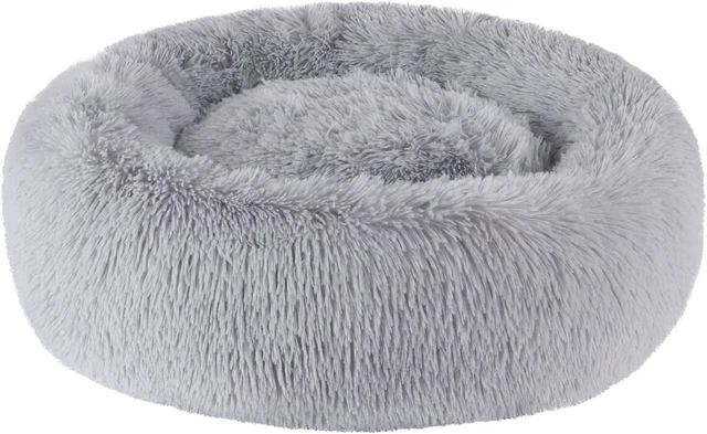 Donut Plush Pet Dog Cat Bed Fluffy Soft Warm Calming Bed Sleeping Kennel Nest