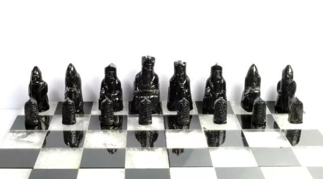 Extra Large Rock Crystal Chess Set The Isle Of Lewis Chessmen Set