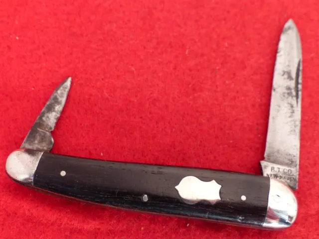 1923-1938 B T Co New Haven Pequot ebony half whittler knife