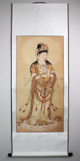 Buddhistisches Bild der Guanyin, Rollbild chinesischer Druck, Kwan Yin Bildrolle