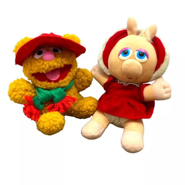 1987 VTG Lot Jim Henson Fozzie Bear Miss Piggy Muppet Babies Christmas Plush