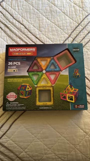  Magformers Set Neon Color New in Box Twenty Six Piece