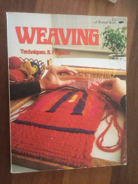 Weaving techniques & projects vintage hand craft book PB 1975 retro loom