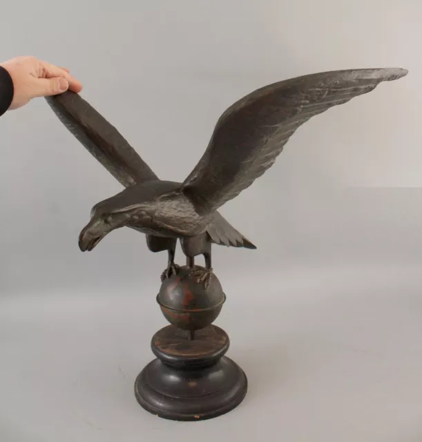 Antique Authentic circa 1900 American Eagle Copper Weathervane Sculpture NR