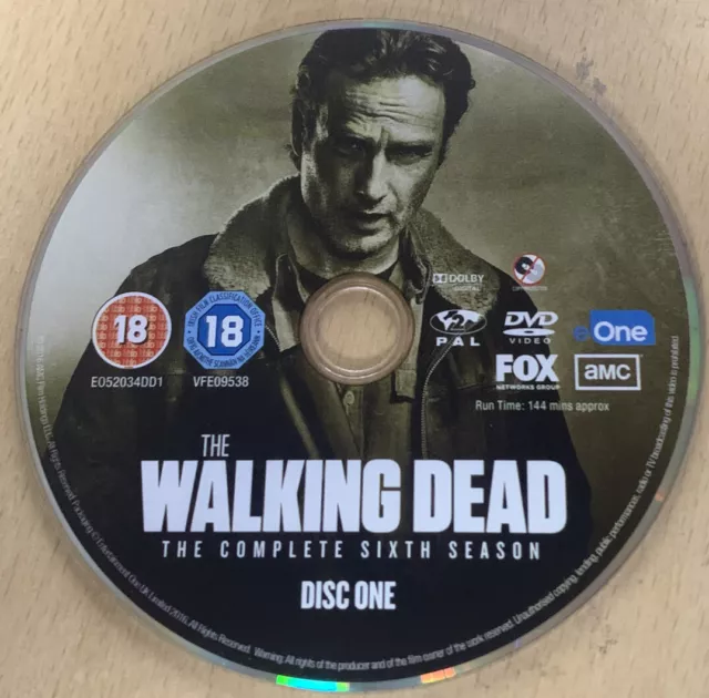 [DISC ONLY] The Walking Dead: Season 6 DVD (2016) Replacement Disc 1