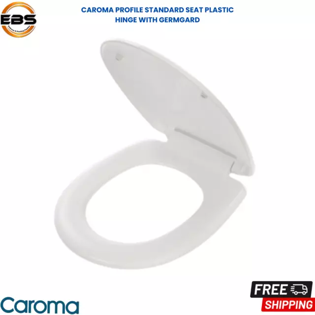 Caroma Profile Soft Close Toilet Seat with Plastic Hinges 300016W