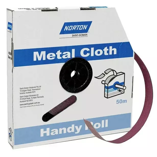 Norton 25Mm X 50M 100-Grit Metal Cloth Sanding Roll - Metalite - U K Brand