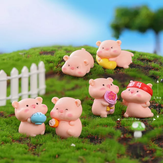 Figurines Miniature Pig Micro Landscape Ornament Dollhouse Accessories DecoCR