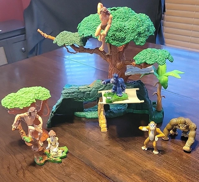 Disney Tarzan Jungle Treehouse Playset With PVC Toy Figures Incomplete