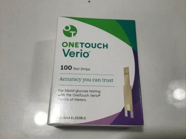 100 tiras reactivas de glucosa One Touch Verio EXP 04-30-2025 caja sellada