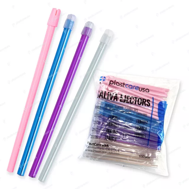 1000 (10 Bags) ASSORTED Dental Saliva Ejectors Ejector Disposable Suction Tips