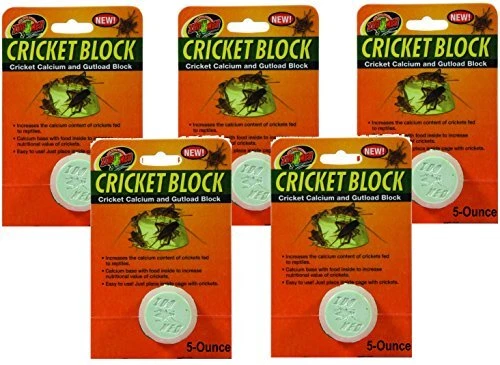 (5 Pack) Zoo Med Cricket Blocks Featuring Gutload and Calcium, 5oz