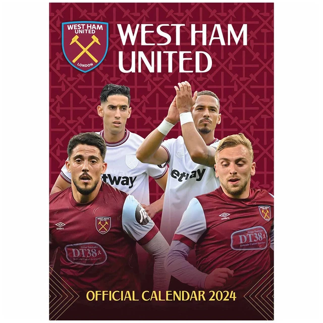 WEST HAM UNITED FC A3 Calendar 2024 Brand New Official Merchandise