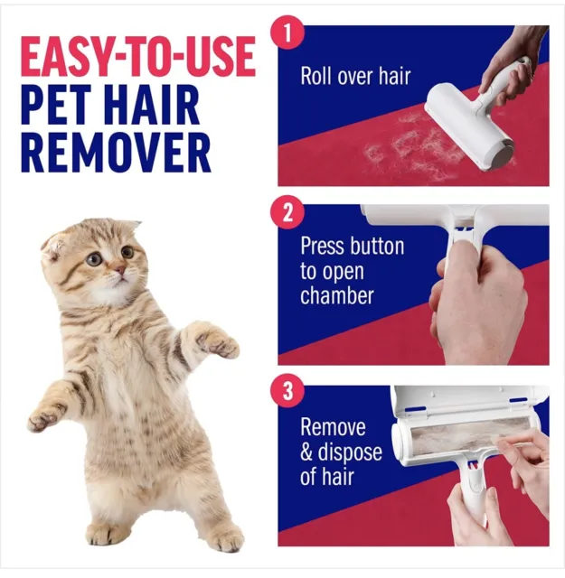 ChomChom Roller Dog Hair, Cat Hair, Pet Hair Remover Reusable NEW FREE SHIPPING 3