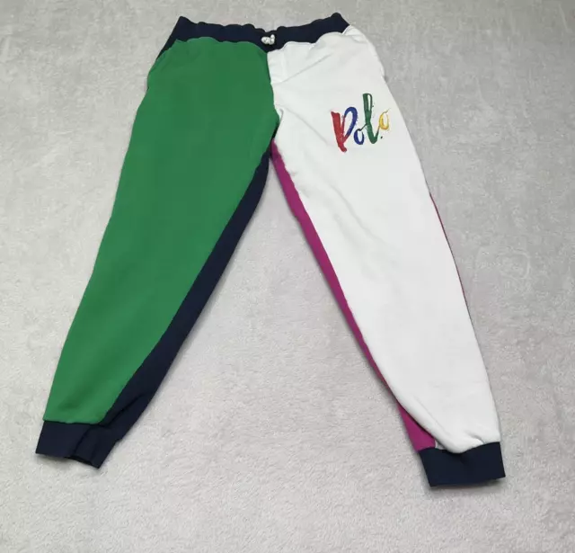 Polo Ralph Lauren Pants Boys XL 18-20 Spellout Color Blocked Double Knit Jogger