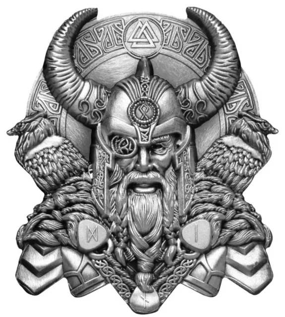 2022 Ghana Norse Gods Odin Ultra High Relief Silver Plated Antiqued GH¢2 Coin