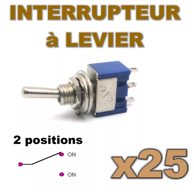 937R# interrupteur à levier 2 circuits 3 positions ON - OFF - ON <> 1 à  25pcs