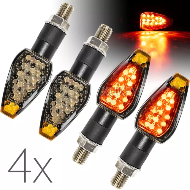 4X 12V Motorcycle Indicators Amber LED Turn Signal Light Universal Blinkers Lamp