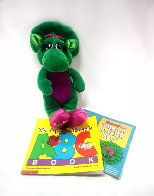 T Lot Barney Baby Bop 1992 Plush And 2 Books Please And Thankyou