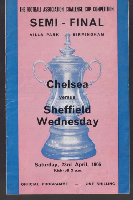 Chelsea v Sheffield Wednesday Programme - 1966 FA Cup Semi Final (S22)