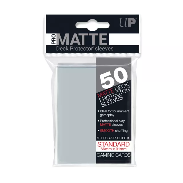 50 Ultra PRO Matte Deck Protector Sleeves Standard Card Clear 66mm x 91mm