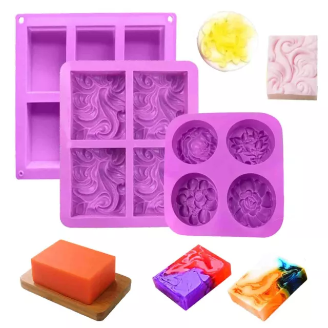 Silicone Soap Mold Flower Shaped Cake Mould Handmade DIY Craft Soaps Supplies