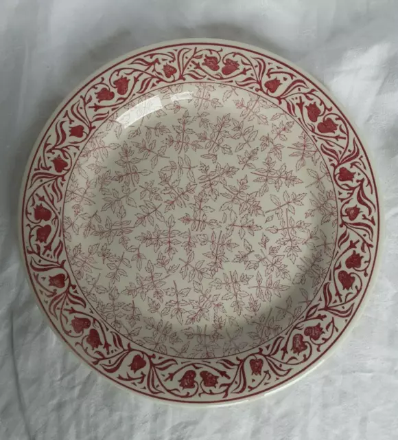 Assiette plate en faïence de Gien décor Herbier rose D. 27 cm